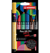 STABILO Pen 68 MAX 6er Etui ARTY Filzstift Pen 68 MAX mit Keilspitze