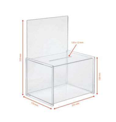 Aktionshelfer m.Einstecktafel glasklar 17x23x30mm Acryl