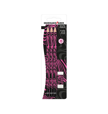 Bleistift-Set HB schwarz/neon pink 