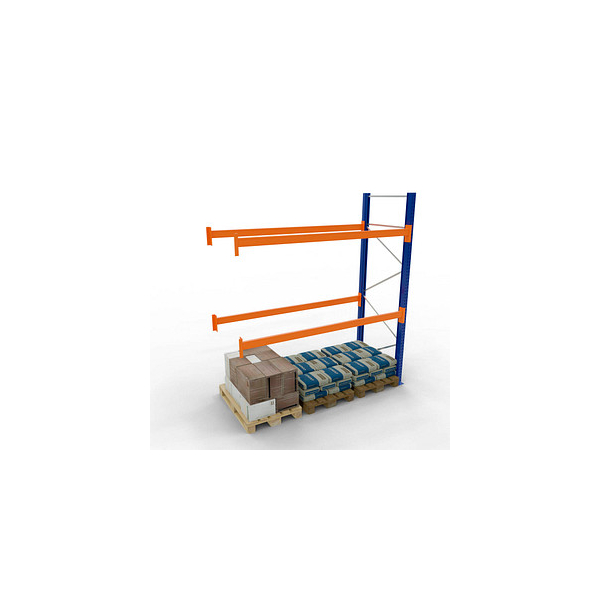 4058255107742 - Schulte Lagertechnik Palettenregal Anbauregal B 2786 x T 1100 x H 3000 mm 3 Ebenen Palettengewicht bis 800 kg Feldlast 5395 kg blau orange