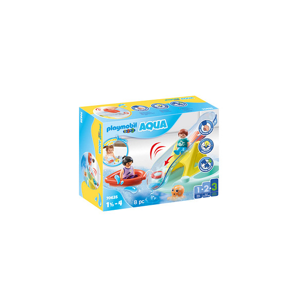 4008789706355 - 123 70635 AQUA Badeinsel mit Wasserrutsche Spielfiguren-Set 4008789706355 Playmobil