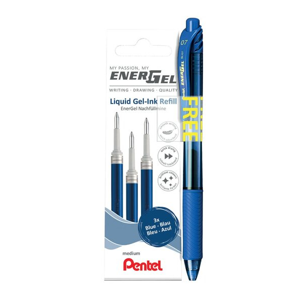 4016284347614 - AKTION EnerGel Gelschreiberminen blau 035 mm 1 Set + GRATIS EnerGel BL107 Gelschreiber blau