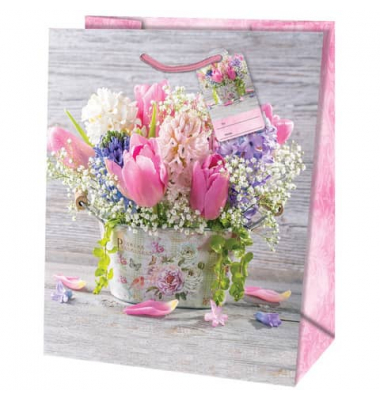 Geschenktragtasche Blumentopf, 33x26,7x13