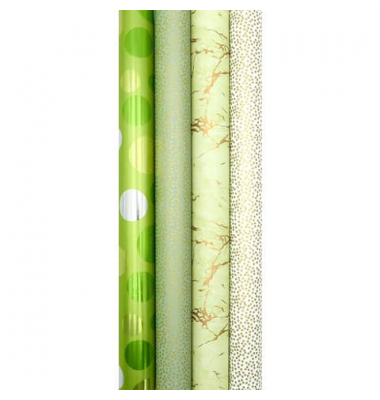 Geschenkpapierrolle Garden Green, 1,5m2mx70cm, sortiert