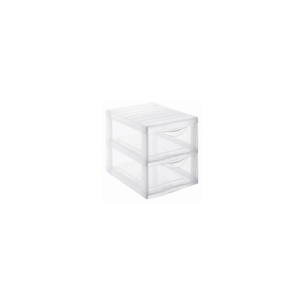 3234530000729 - Rotho ORGAMIX Schubladenbox transparent Zum Aufbewahren von Büroutensilien und mehr  2 Schubladen Maße 360 x 260 x 255 mm DIN A4 Format