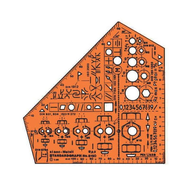 4014509010060 - Schulwinkel Metall Zeichenschablone Zeichenschablone 4014509010060 Standardgraph