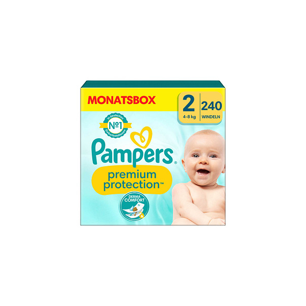 8006540705544 - Pampers® Windeln Monatsbox premium protection™ Größe Gr2 (4-8 kg) für Neugeborene (0-3 Monate) 240 St