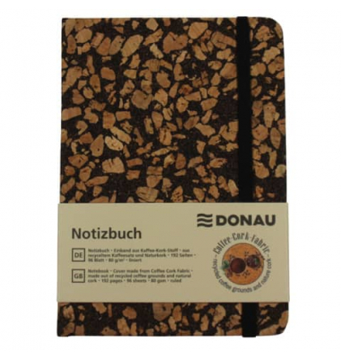 Notizbuch 80gm² A6 Kaffee-Kork-Stoff 