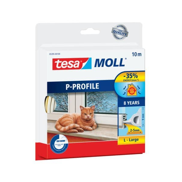 4042448104496 - tesa tesamoll® P-Profil Fenster-Dichtungsband weiß 90 mm x 100 m 1 St