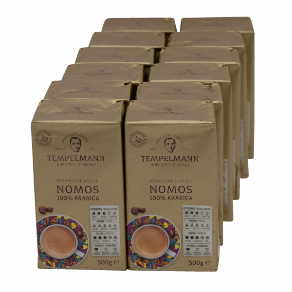 4006406210148 - TEMPELMANN Kaffee Nomos 110387 gemahlen 12x500g   4006406210148 Kaffeerösterei Hubert Tempelmann GmbH &