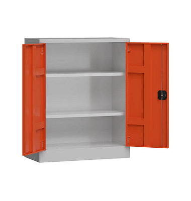 Stahlschrank ClassiX X-530314 feuerrot, lichtgrau 80,0 x 38,0 x 100,0 cm, aufgebaut 