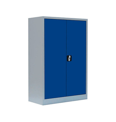 Stahlschrank 530321 enzianblau, lichtgrau 92,5 x 42,2 x 120,0 cm, aufgebaut 