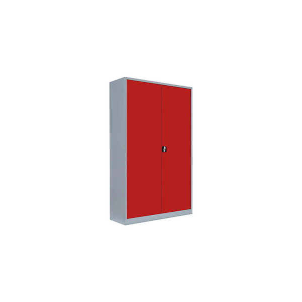 4061815522985 - Stahlschrank 530384 feuerrot lichtgrau 1200 x 600 x 1950 cm aufgebaut  4061815522985 LÜLLMANN