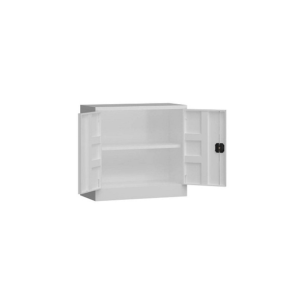 4061815550384 - - Metallschrank abschließbar Flügeltürenschrank Aktenschrank 750 x 800 x 380 mm weiß X-530307