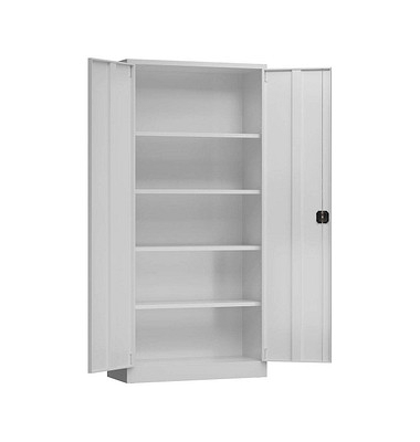Stahlschrank ClassiX X-530350 lichtgrau 92,0 x 50,0 x 194,5 cm, aufgebaut 