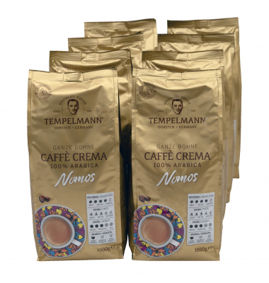 TEMPELMANN Kaffee Nomos Caffé Crema 120247 ganze Bohne 8x1.000g  