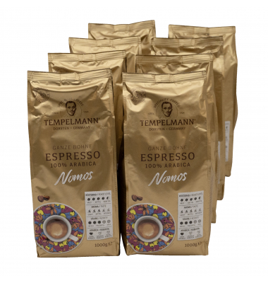 TEMPELMANN Kaffee Nomos Espresso 120248 ganze Bohne 8x1.000g  