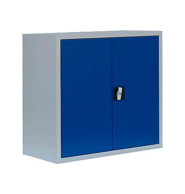 Stahlschrank 530301 enzianblau, lichtgrau 80,0 x 38,3 x 75,0 cm, aufgebaut 