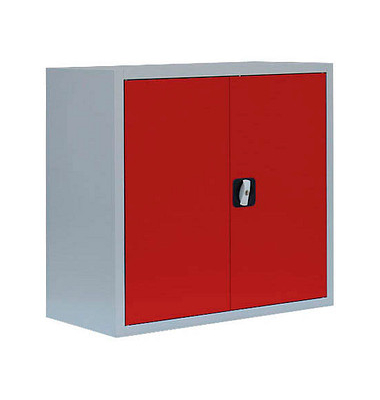 Stahlschrank 530304 feuerrot, lichtgrau 80,0 x 38,3 x 75,0 cm, aufgebaut 