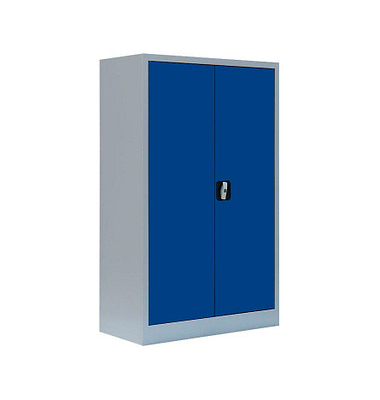 Stahlschrank 530291 enzianblau, lichtgrau 80,0 x 38,3 x 120,0 cm, aufgebaut 