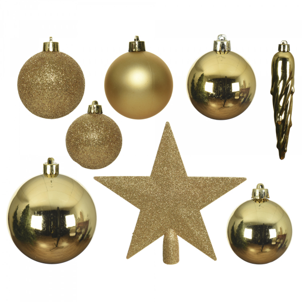 8718532722377 - Weihnachtskugeln-Mix 023370 33 St Pack stoßfest gold 8718532722377 Decoris