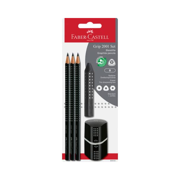 4005405800244 - Schreibset 5-tlg Grip 2001 schwarz  4005405800244 Faber-Castell