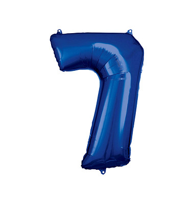 Luftballons Zahl 7 blau