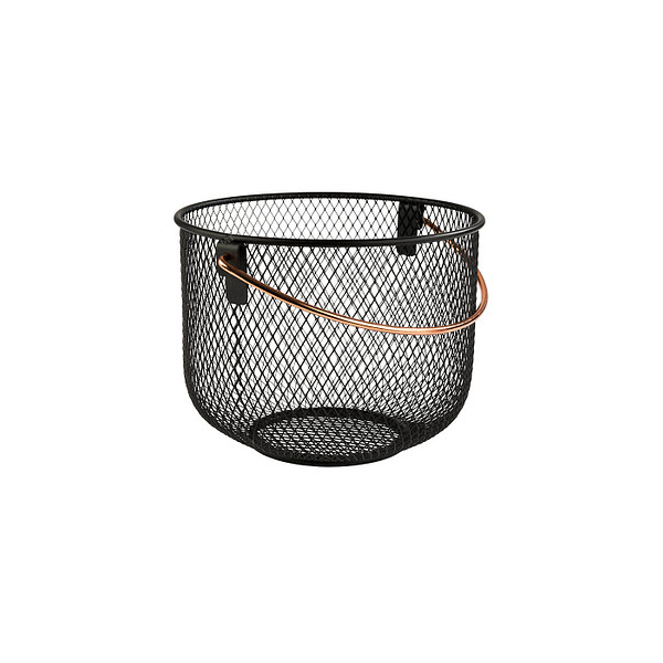 4004133302075 - Brotkorb Lebensmittelaufbewahrungsbehälter Gr B H L 21 cm x 165 cm x 21 cm schwarz Weitere Tischaccessoires Griff in Kupferoptik auch für Obst Ø 21 cm