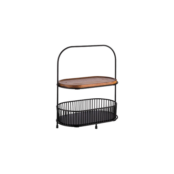 4004133303362 - Etagere Servierplatten Gr B H L 17 cm x 375 cm x 31 cm braun (braun schwarz) Weitere Weihnachtsdeko Antirutsch-Füße