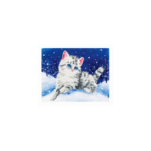 4897073240718 - Bastelset Katze im Schnee blau 4897073240718 DIAMOND DOTZ