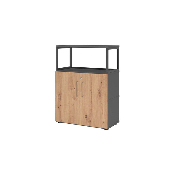 4032062307687 - Regalschrank FlexWall VFW38T2RGGRBS grafit asteiche 2 Fachböden 800 x 400 x 1098 cm 4032062307687 Hammerbacher