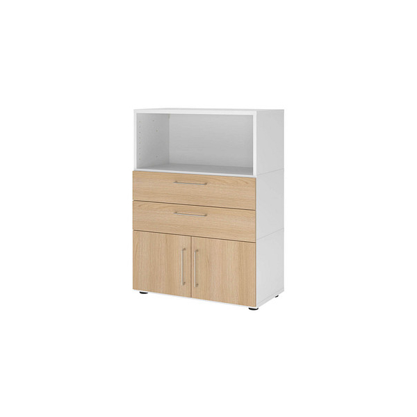 4032062308028 - Regalschrank FlexWall VFW38K1KGWEBS weiß eiche 2 Fachböden 800 x 400 x 1098 cm 4032062308028 Hammerbacher