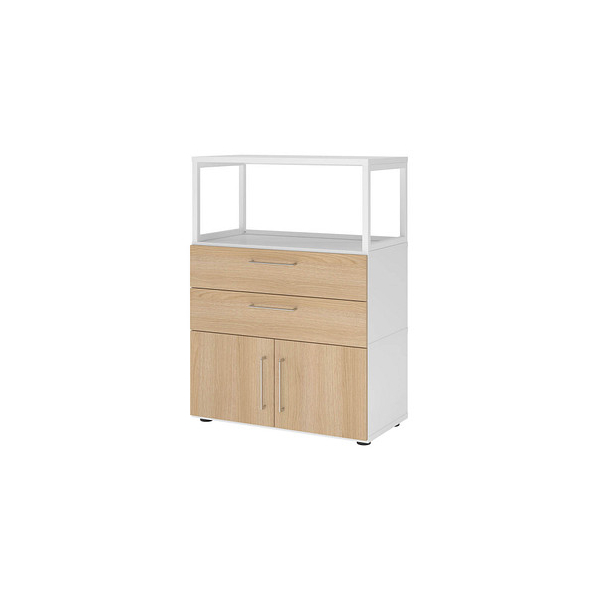 4032062308141 - Regalschrank FlexWall VFW38K1RGWEBS weiß eiche 2 Fachböden 800 x 400 x 1098 cm 4032062308141 Hammerbacher