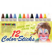 12 EULENSPIEGEL™ Color-Sticks Kinderschmink-Set farbsortiert