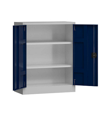 Stahlschrank ClassiX X-530311 enzianblau, lichtgrau 80,0 x 38,0 x 100,0 cm, aufgebaut 