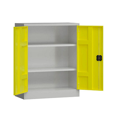 Stahlschrank ClassiX X-530316 zinkgelb, lichtgrau 80,0 x 38,0 x 100,0 cm, aufgebaut 