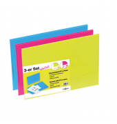 3 PAGNA Dokumententaschen Wallet DIN A4 farbsortiert glatt 0,43 mm