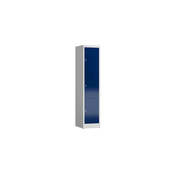 4061815857711 - Schließfachschrank ClassiX enzianblau lichtgrau X-523311 3 Schließfächer 415 x 500 x 1800 cm 4061815857711 LÜLLMANN