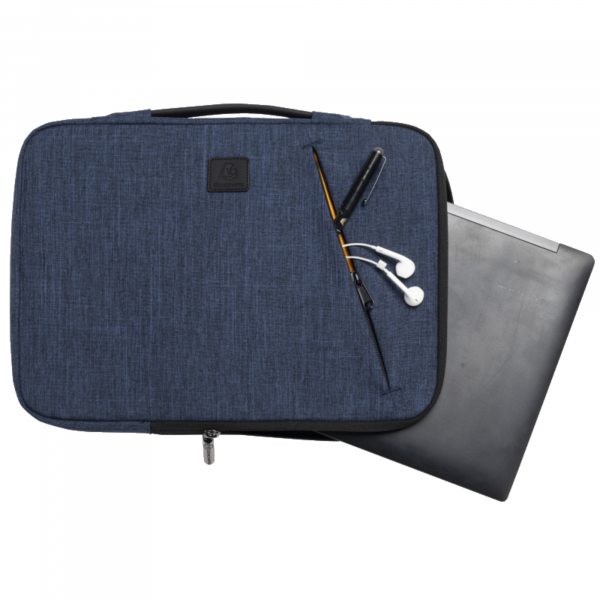 3130630171225 - Laptophülle Business für Laptops 13-14 gepolstert Griff & Reißverschlussfach B 370 x T 25 x H 280 mm Post-Consumer-Polyester blau