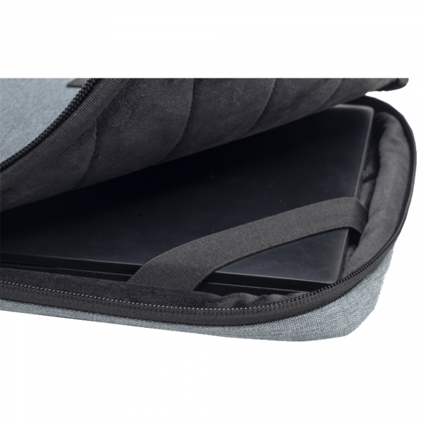 3130630171249 - Laptophülle Business für Laptops 13-14 gepolstert Griff & Reißverschlussfach B 370 x T 25 x H 280 mm Post-Consumer-Polyester grau