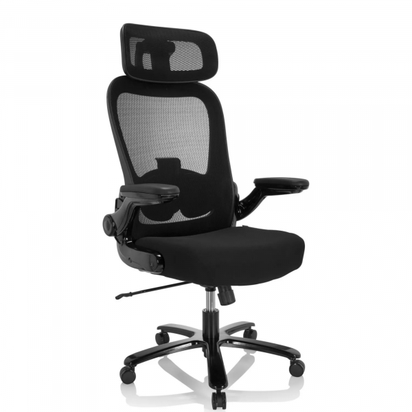 4064323017240 - XXL Drehstuhl INSTRUCTOR SW I PRO Stoff Netzstoff mit abklappbaren Armlehnen hjh OFFICE