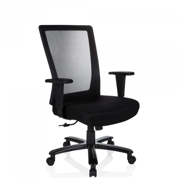 4251084664398 - XXL Drehstuhl XXL EXTENDER Stoff Netzstoff mit Armlehnen (höhenverstellbar) hjh OFFICE