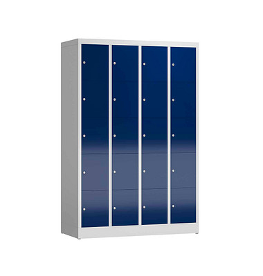 Schließfachschrank ClassiX enzianblau, lichtgrau X-520541, 20 Schließfächer 118,5 x 50,0 x 180,0 cm