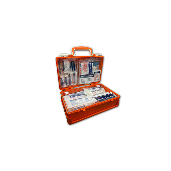 4005058671574 - Holthaus Medical Erste-Hilfe-Koffer QUICK orange Hochwertiger Verbandkoffer aus schlagfestem ABS-Kunststoff 1 Koffer mit Inhalt angelehnt an DIN 13157