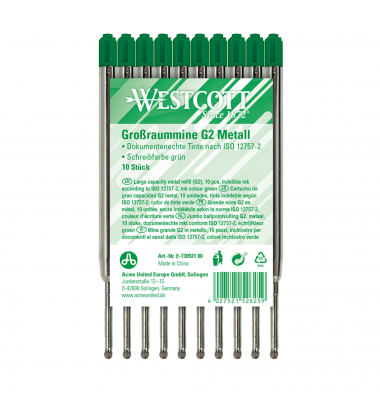 Westcott Kugelschreibermine G2 E-730921 00 1,2mm gn 10St