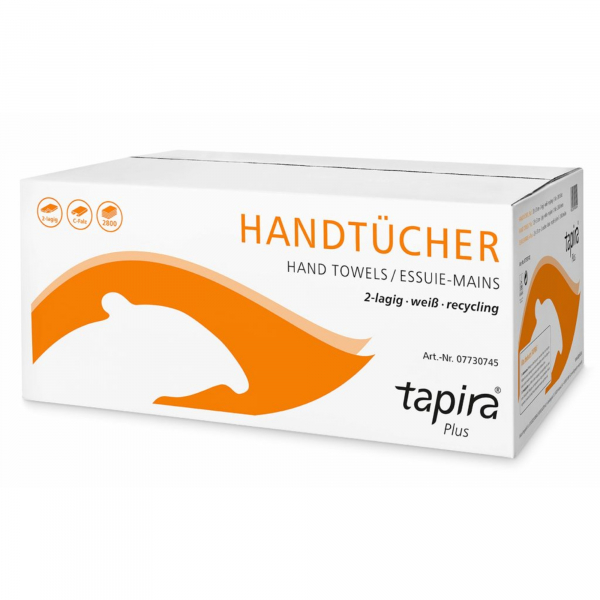 4260339559204 - tapira Papierhandtuch Plus 07730751 2lagig 25x33cm ws 20x140Bl 4260339559204 GVS Großverbraucherspezialisten 2800 Blatt