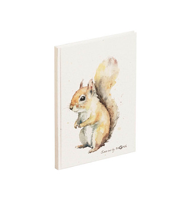 Notizbuch Eichhörnchen DIN A5 punktraster, beige Hardcover 128 Seiten