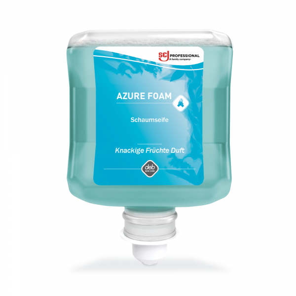 5010424020039 - AZURE FOAM Schaumseife mit Feuchtigkeitsspendern Angenehm duftende milde Handseife 1000 ml - Kartusche (1 Karton = 6 Kartuschen)