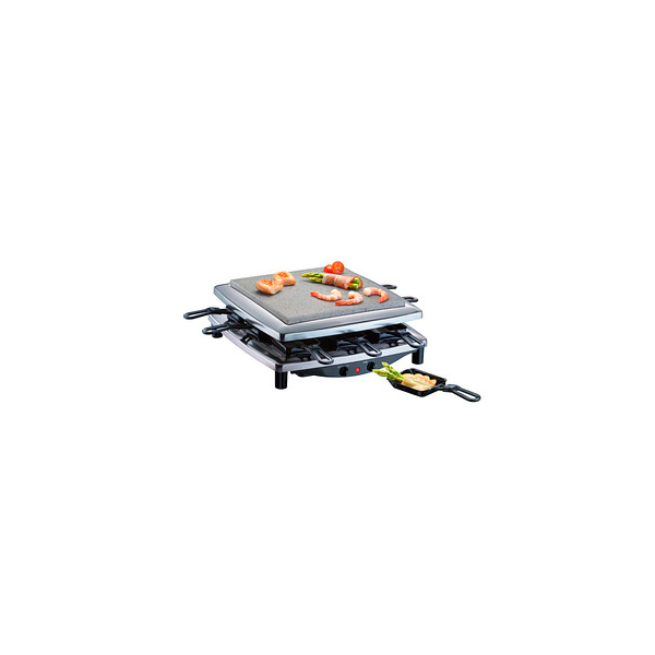 4011833300713 - Steba RC 3 plus chrom Raclette 8 Pfännchen Grillfl26x26cm Stein Gußpl