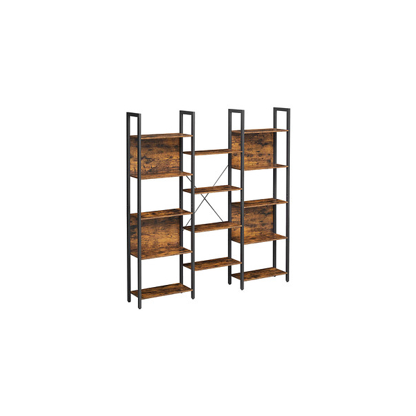 0194343032337 - Songmics - vasagle Bücherregal Leiterregal 14 Ablagen Metallgestell für Wohnzimmer Arbeitszimmer Büro Industrie-Design 158 x 24 x 166 cm